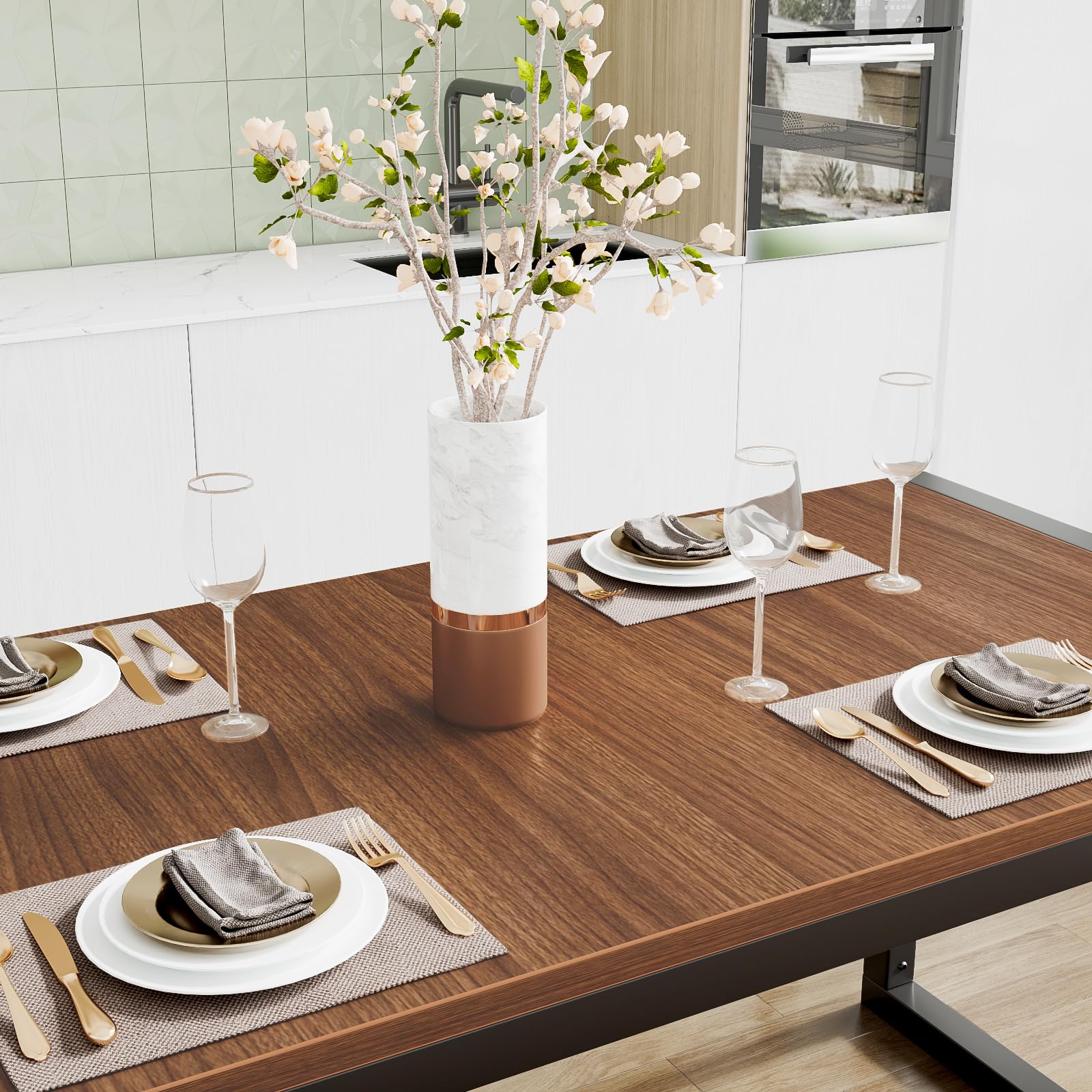 Kitchen Dining Table Set for 4 with Benches
