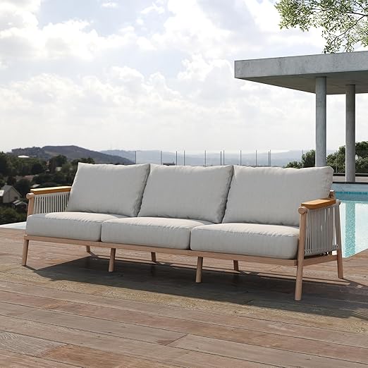 Modern All-Weather Aluminum Outdoor Patio Loveseat
