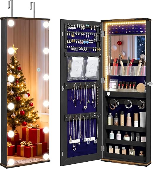 Over the Door Jewelry Organizer with Full Length Mirror