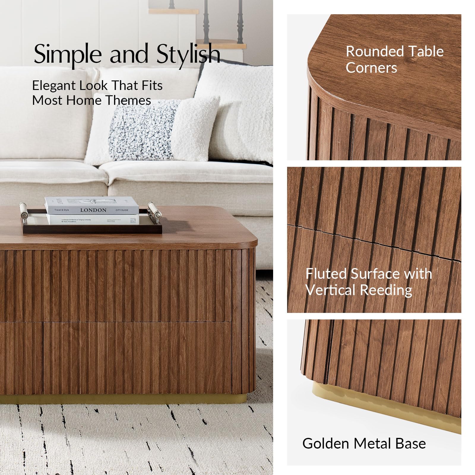 47" Lift Top Coffee Table with Storage