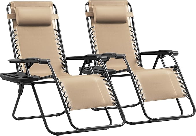Zero Gravity Reclining Lounge Chair Set