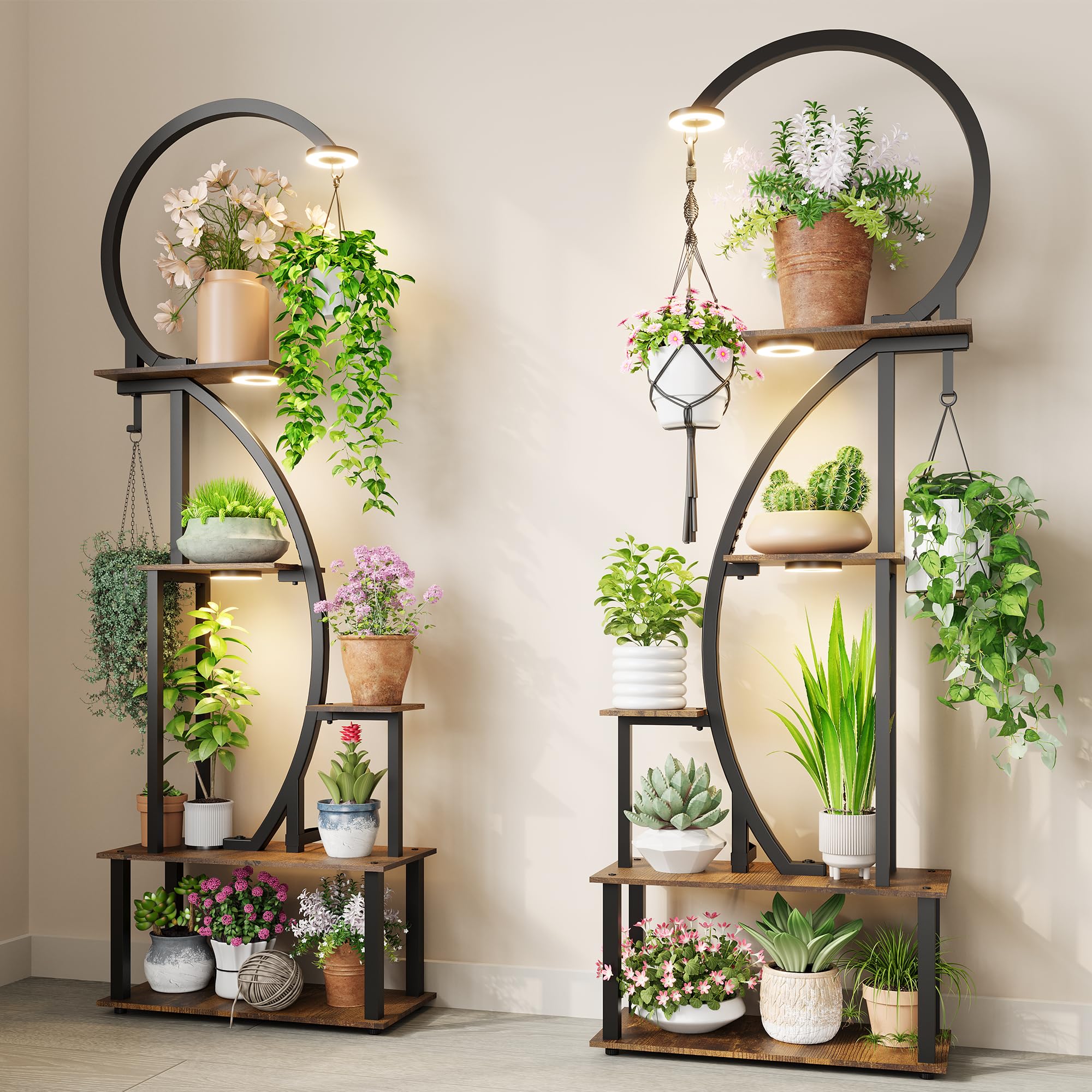 Indoor Plant Stand with Grow Lights
