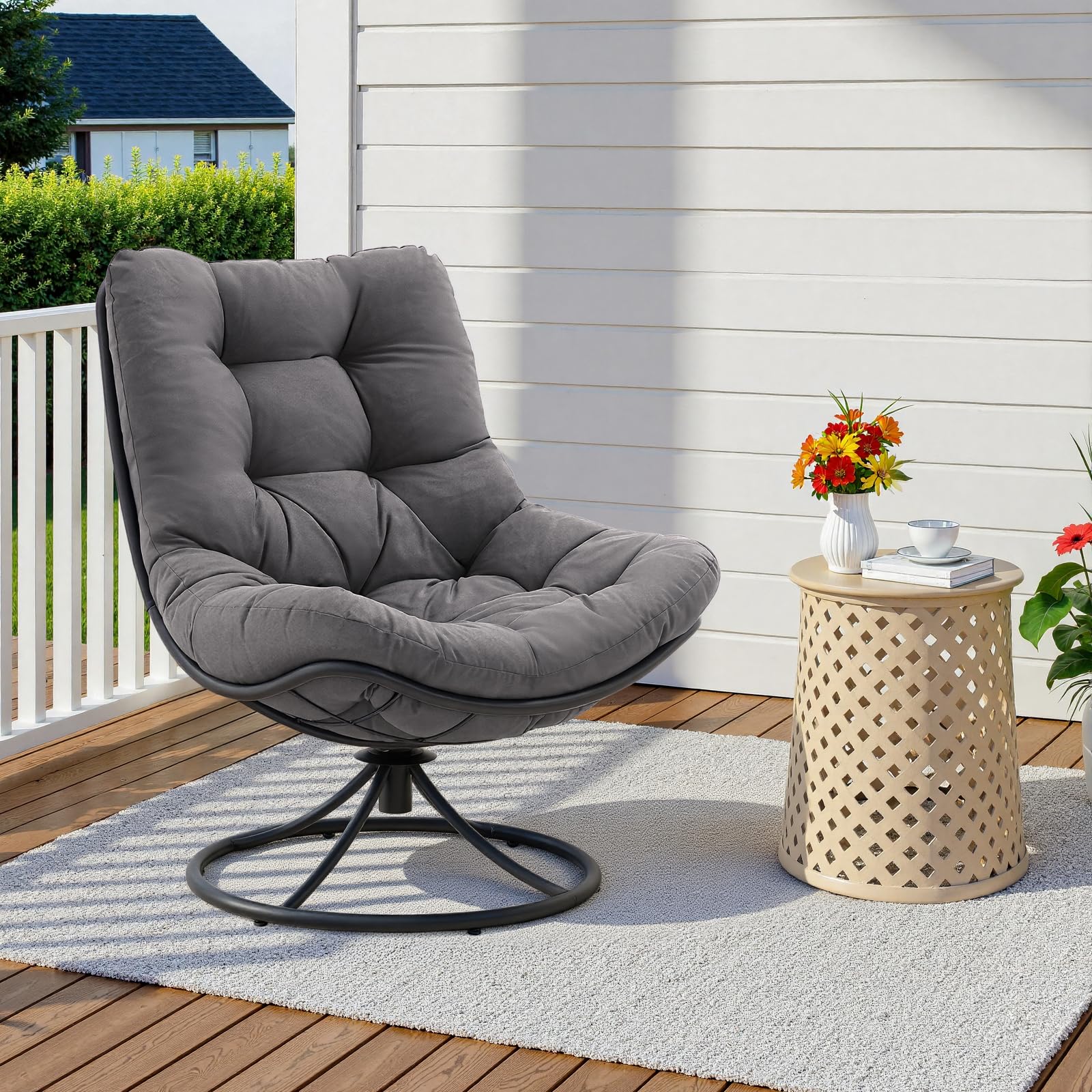 360 Degree Swivel Accent Chair with Cushion