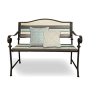 Rustic Outdoor Garden Bench with Wood Slats