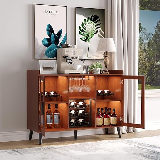 Wine Bar Cabinet with LED Light