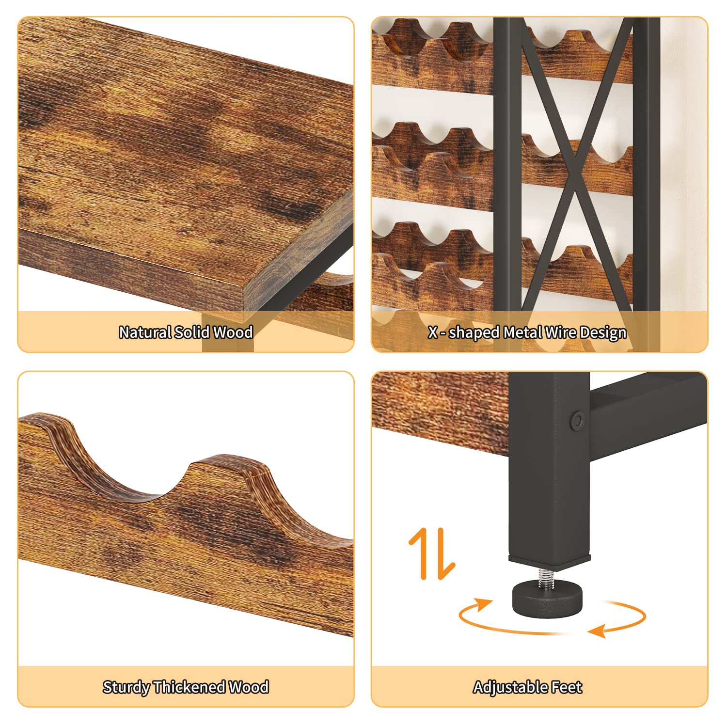 56-Bottle Wooden Wine Rack with Tabletop