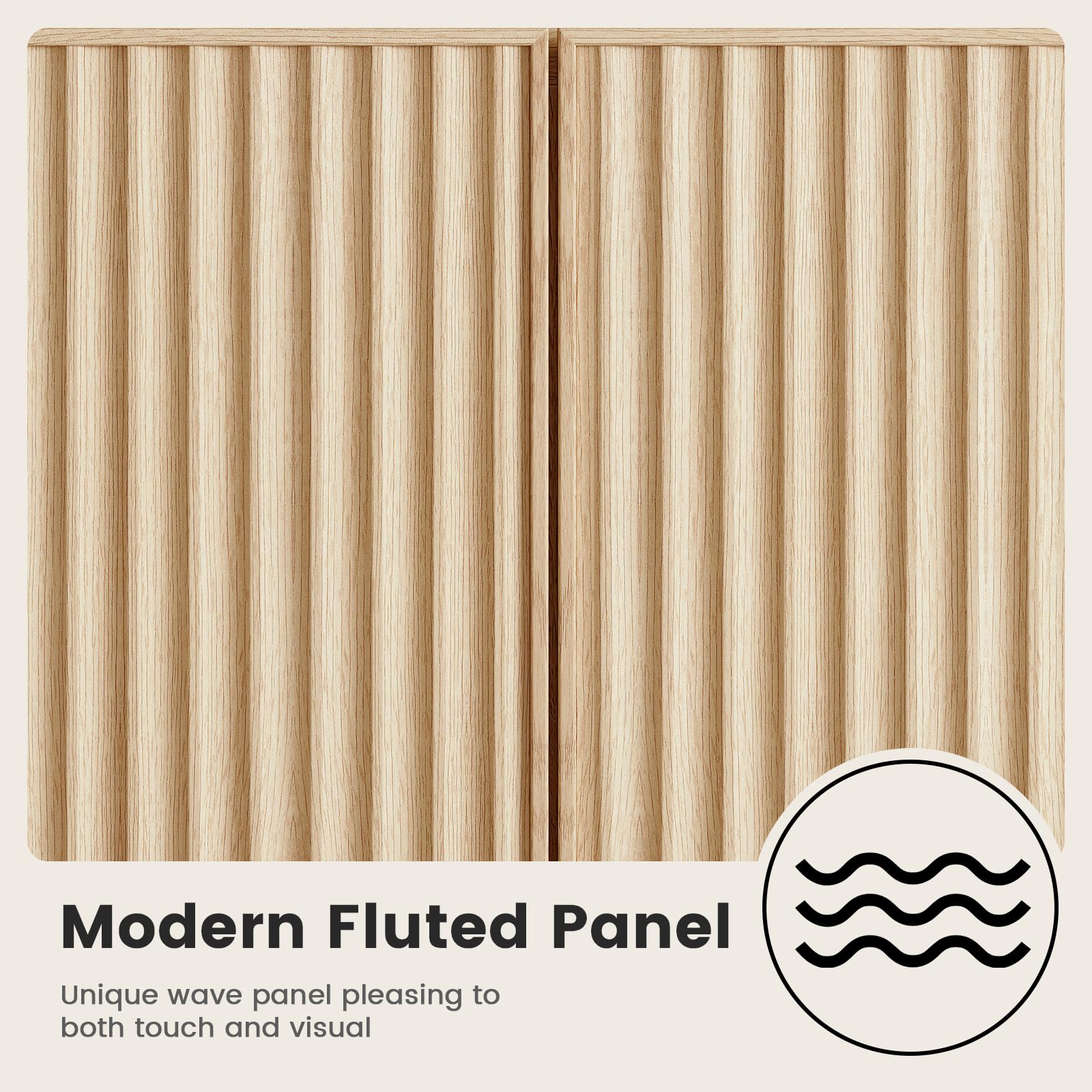 Fluted Buffet Cabinet with Storage