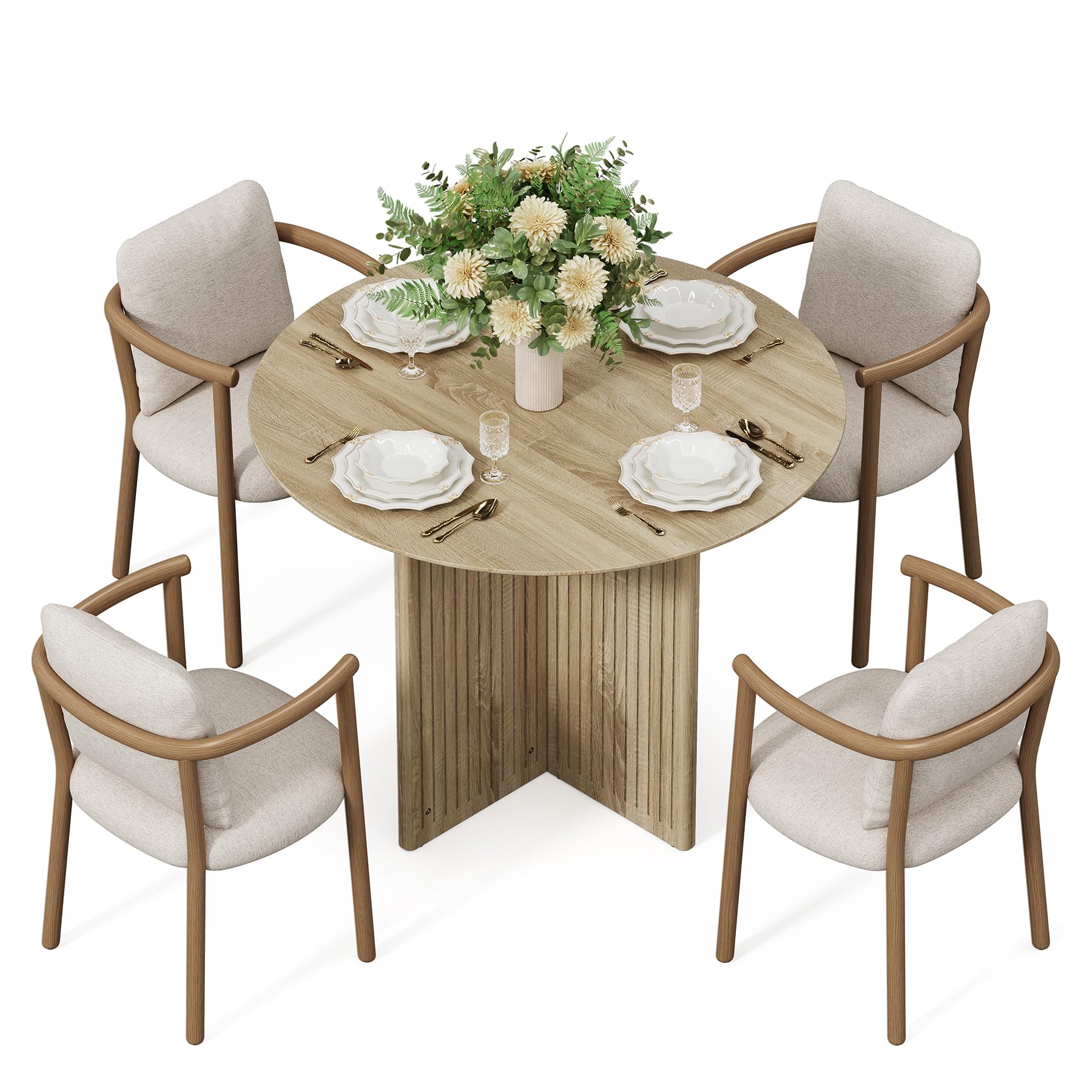 Round Dining Table for 4-6 People