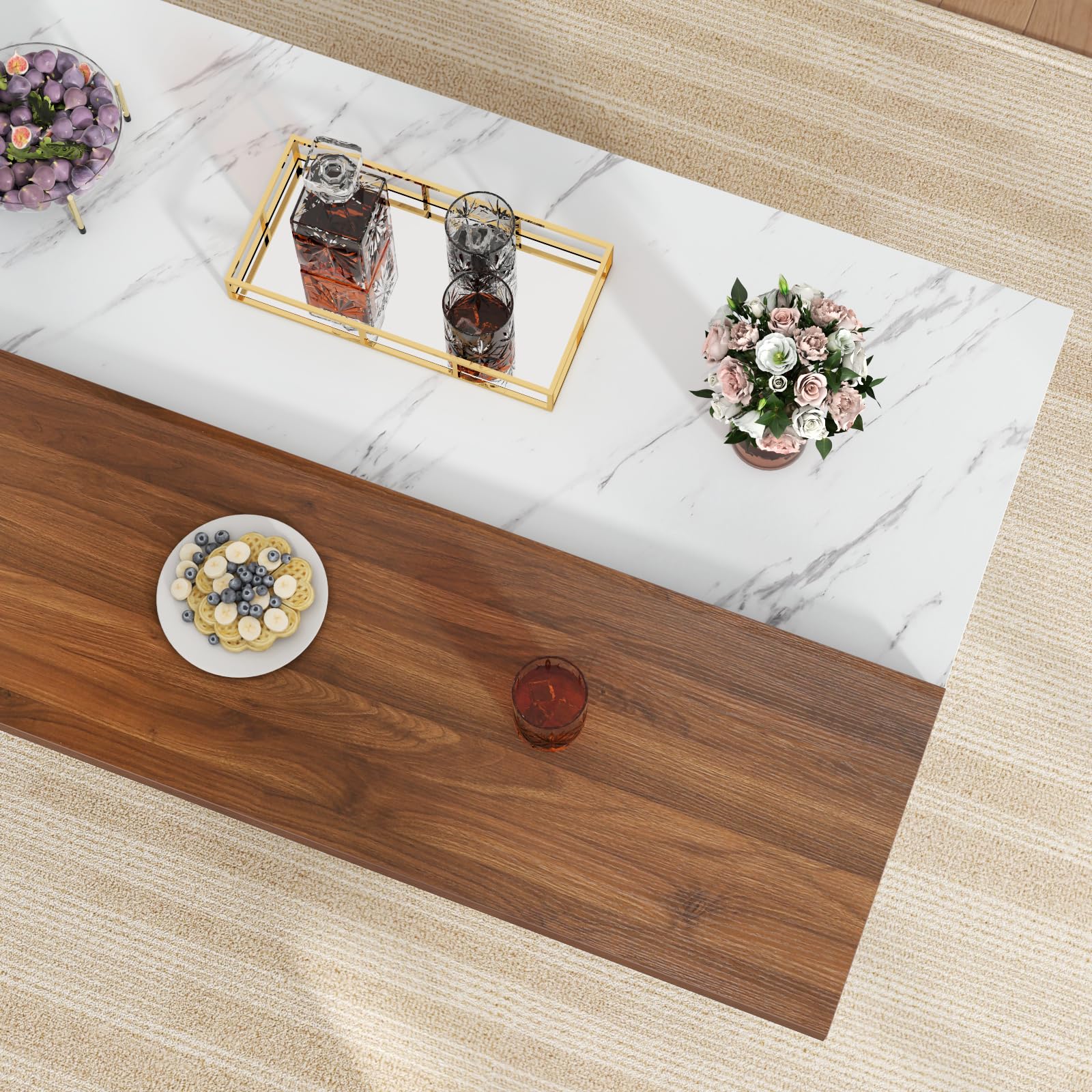 Marble Bar Table with LED Lights