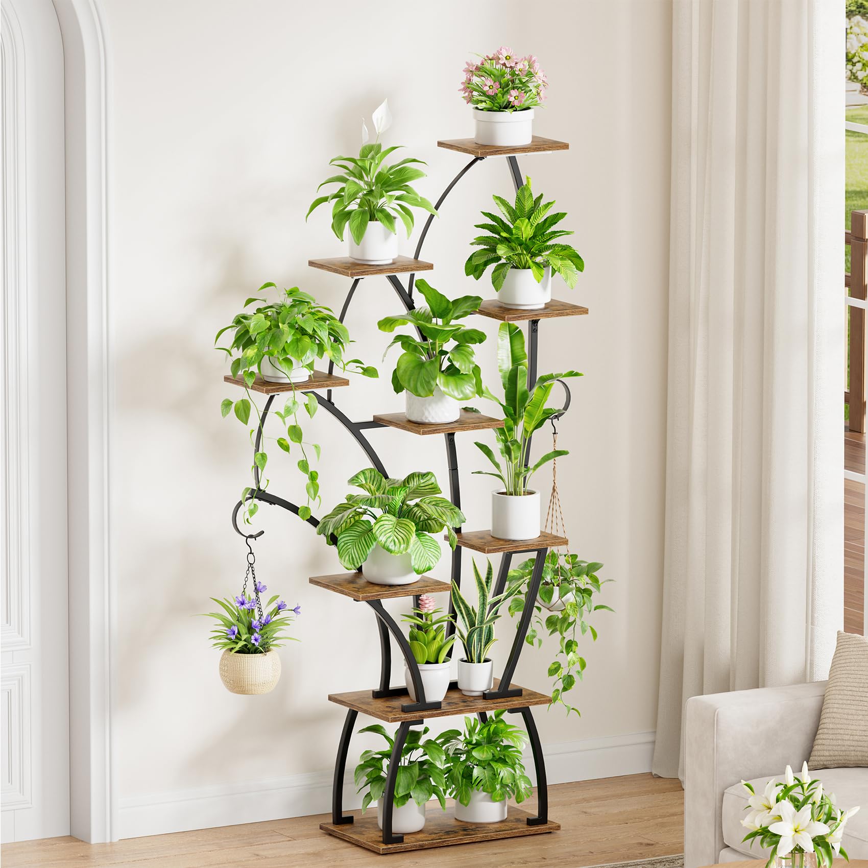 65" 8-Tier Plant Stand with Grow Lights