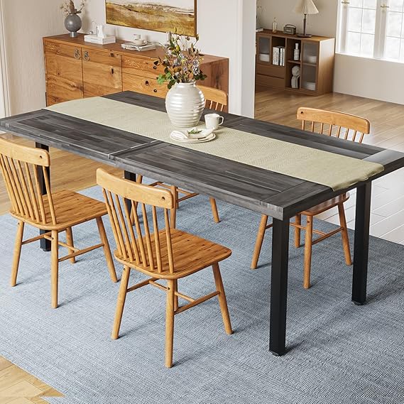70" Acacia Wood Dining Table for 6-8 People