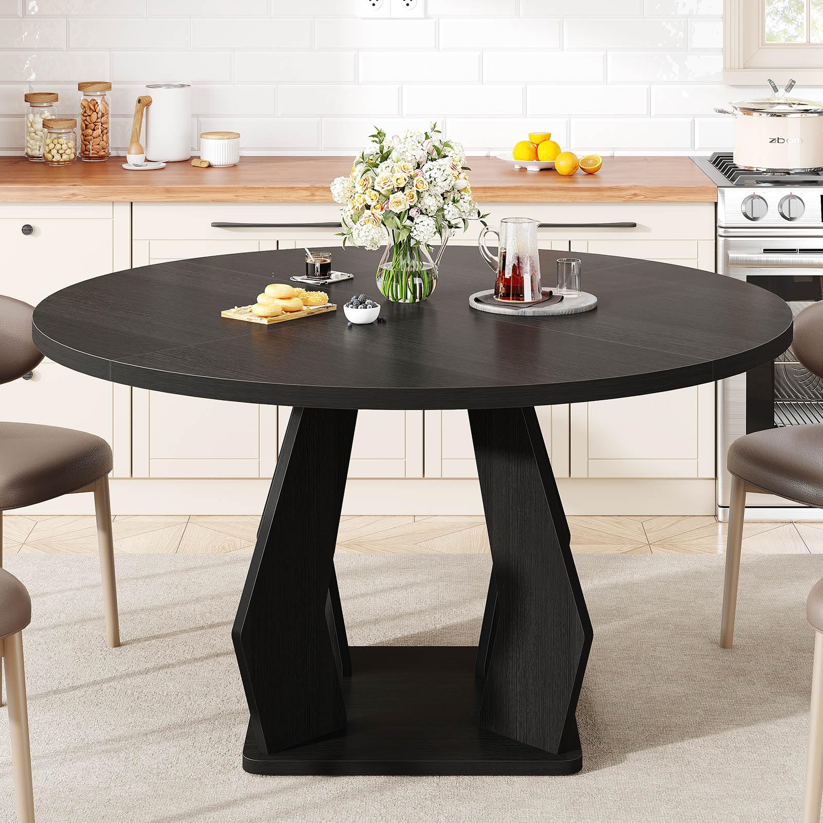 47 Inch Round Dining Table for 4-6