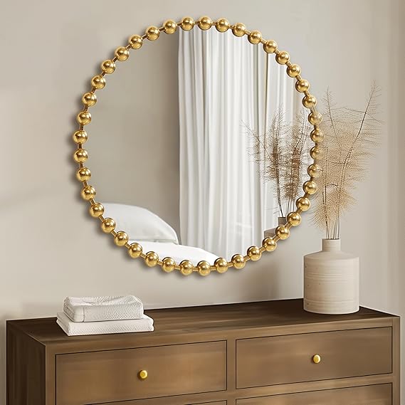 Round Gold Wall Mirror 27 Inch