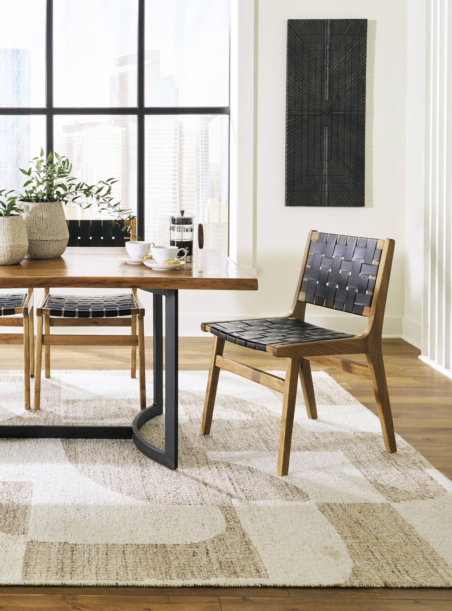 Fortmaine Contemporary Dining Table with Natural Live Edge