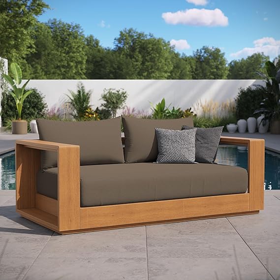 Tahoe Acacia Wood Outdoor Patio Loveseat