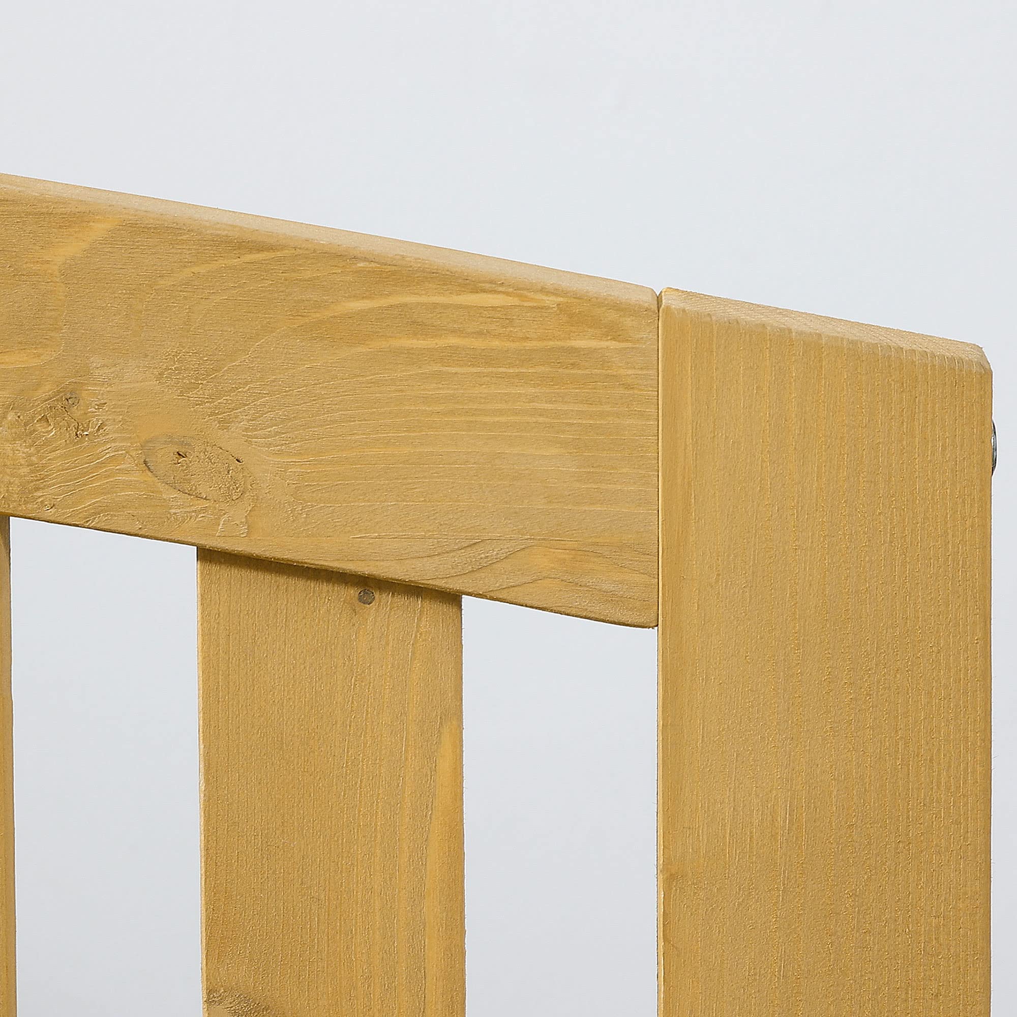 2-Seater Outdoor Wood Bench with Backrest