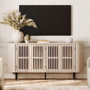 Fluted Sideboard Buffet Cabinet with 4 Doors