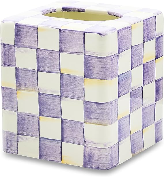 Courtly Check Enamel Tissue Box Cover