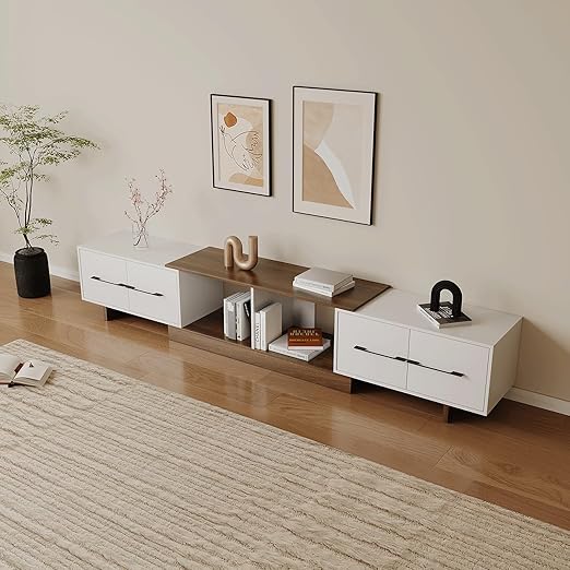 Extendable TV Stand for 67-90 Inch TVs with Storage Cabinets