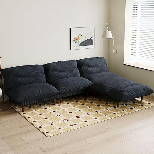 4-in-1 Convertible Futon Sofa Bed with Adjustable Backrest