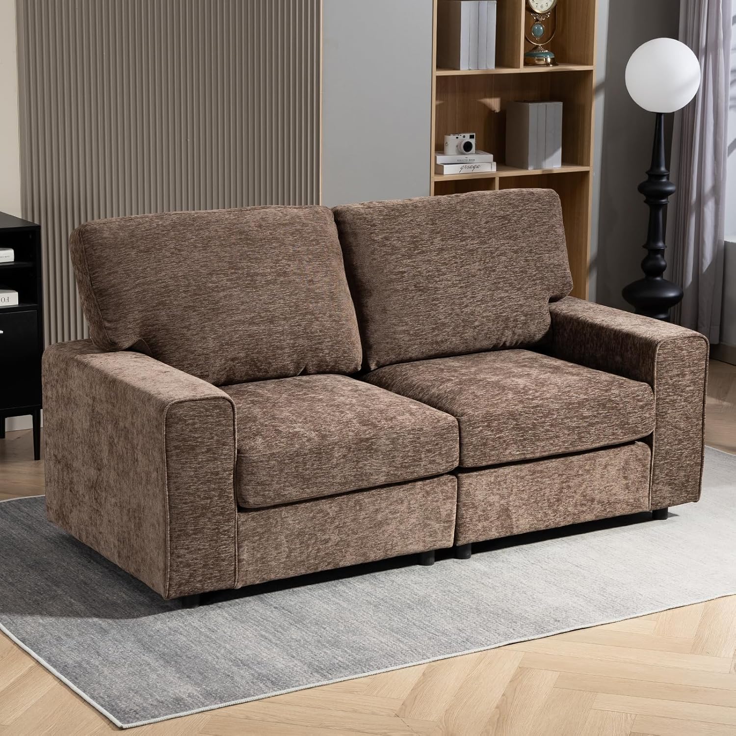 71" Modular Chenille Loveseat Sofa
