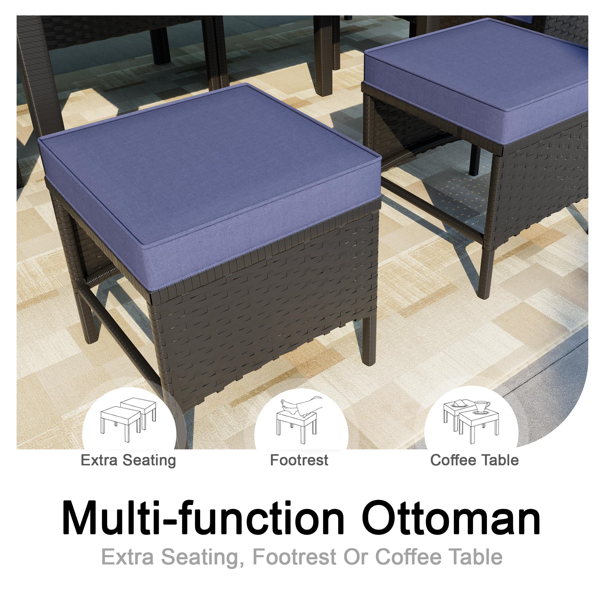 7-Piece Outdoor Dining Set with Glass Table