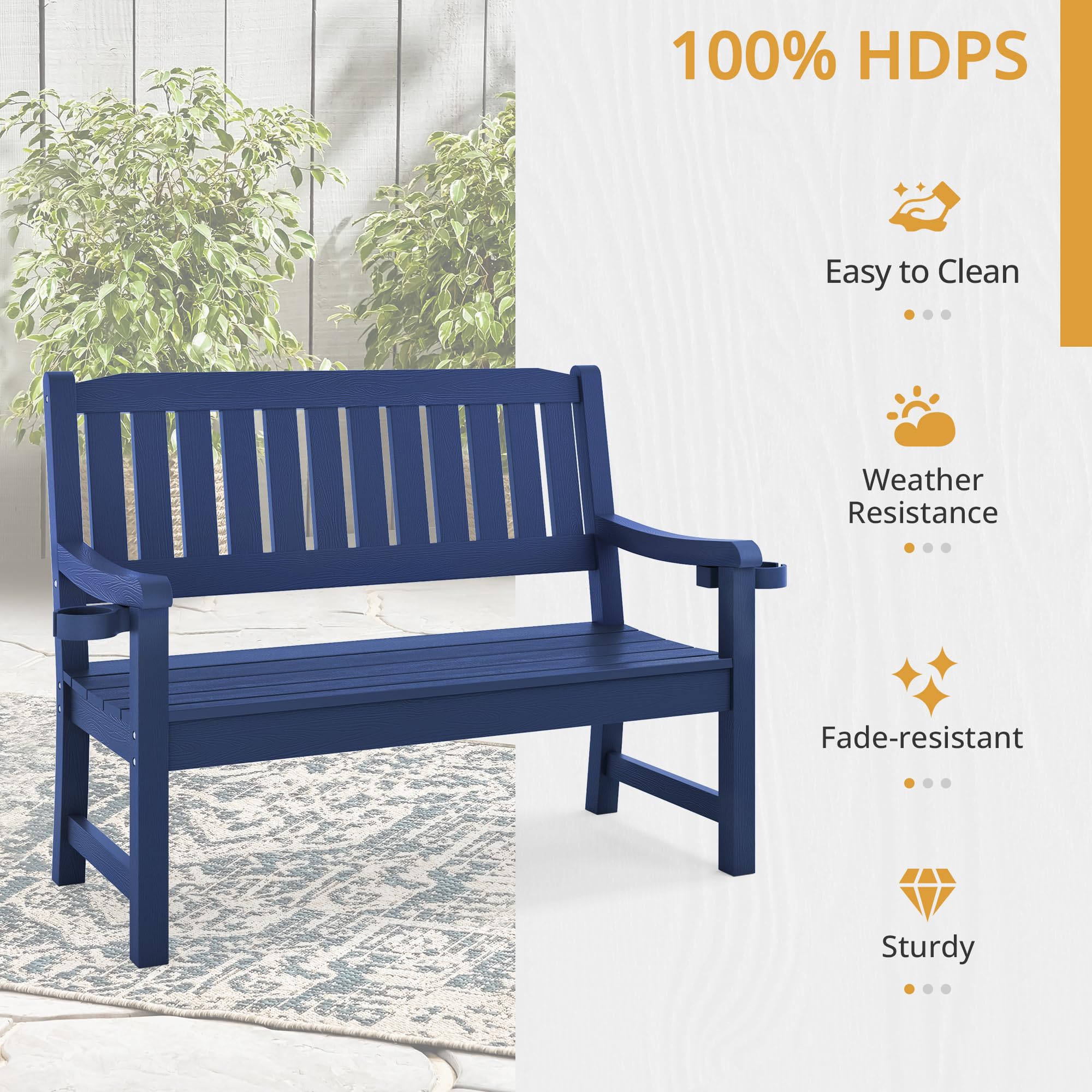 2-Person HDPS Outdoor Bench