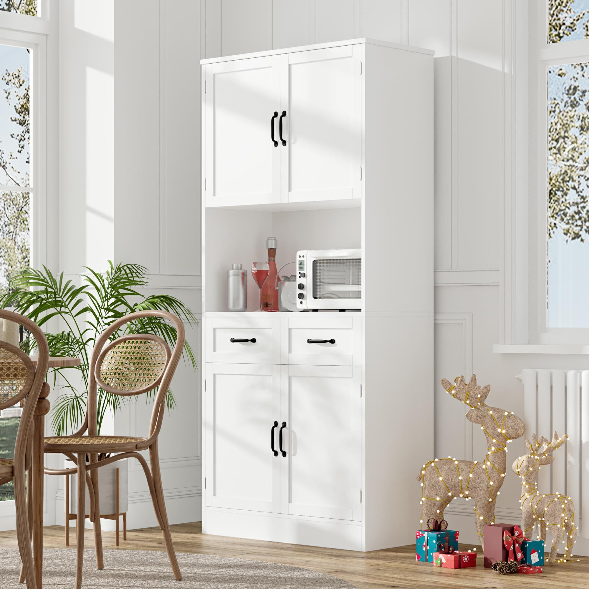 71" Tall Kitchen Pantry Storage Cabinet