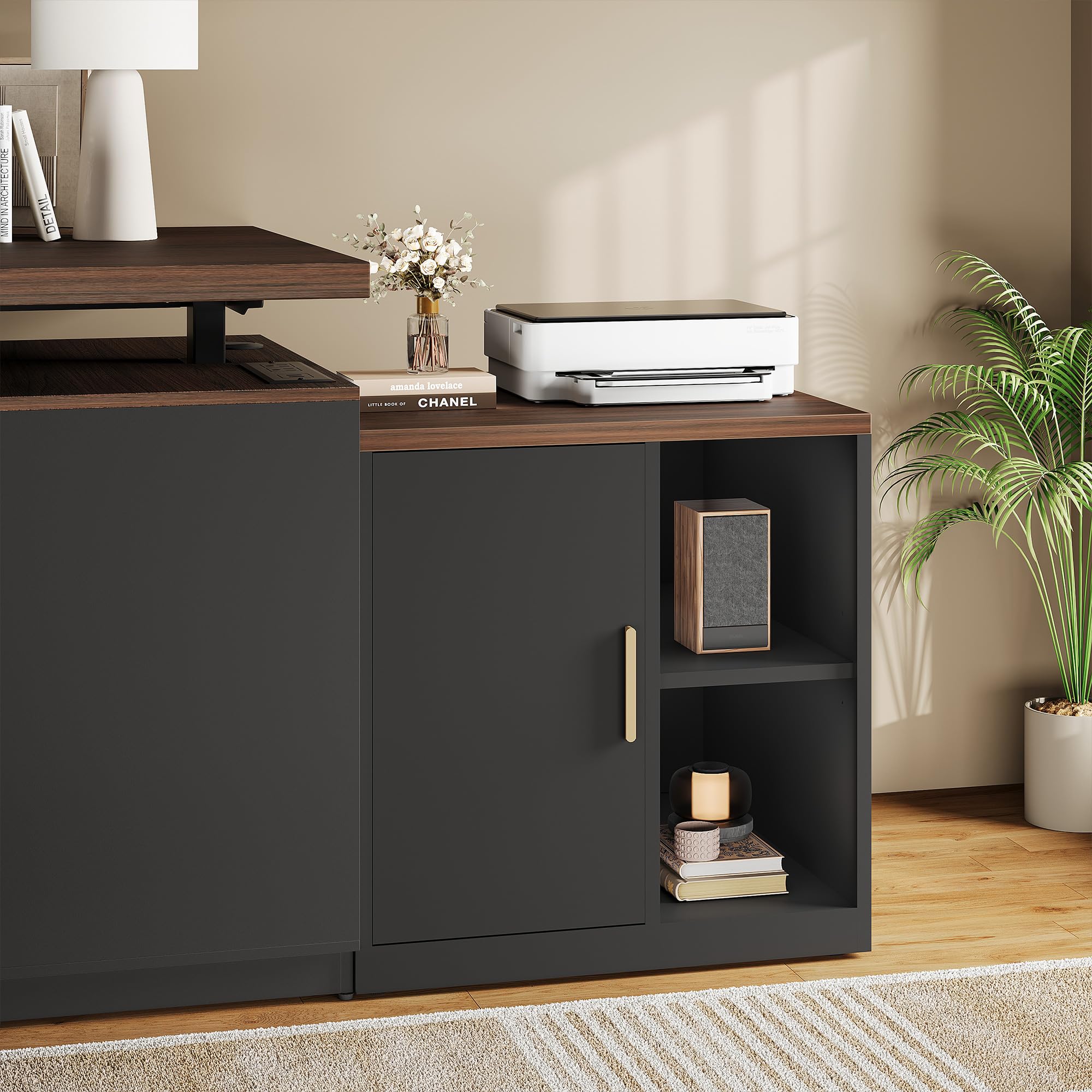 Under Desk Storage Cabinet with Printer Stand