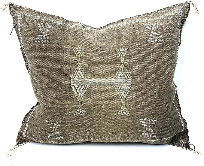 Moroccan Cactus Silk Embroidered Pillow Case 20x20