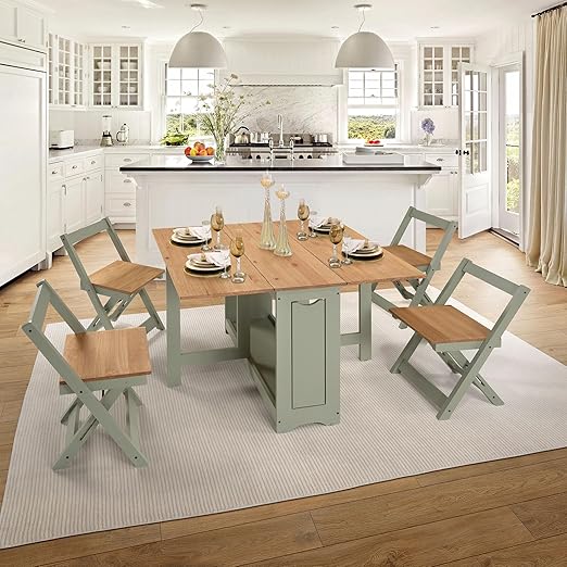 Santos Butterfly Dining Set with 4 Foldable Chairs