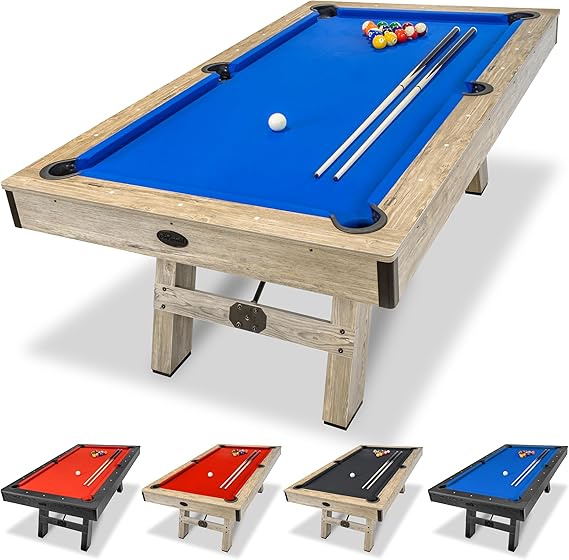 7ft Pool Table with Wood Finish and Complete Accessory Set