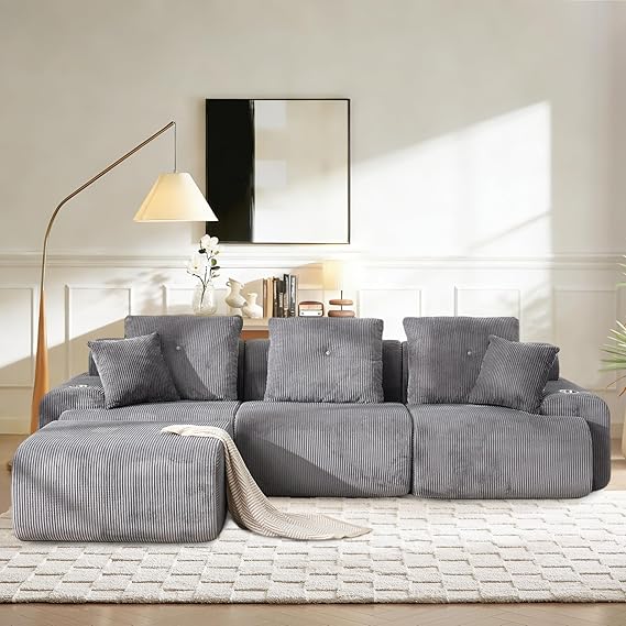 108 Inch Modular Sectional Sofa with Deep Seat and Chaise