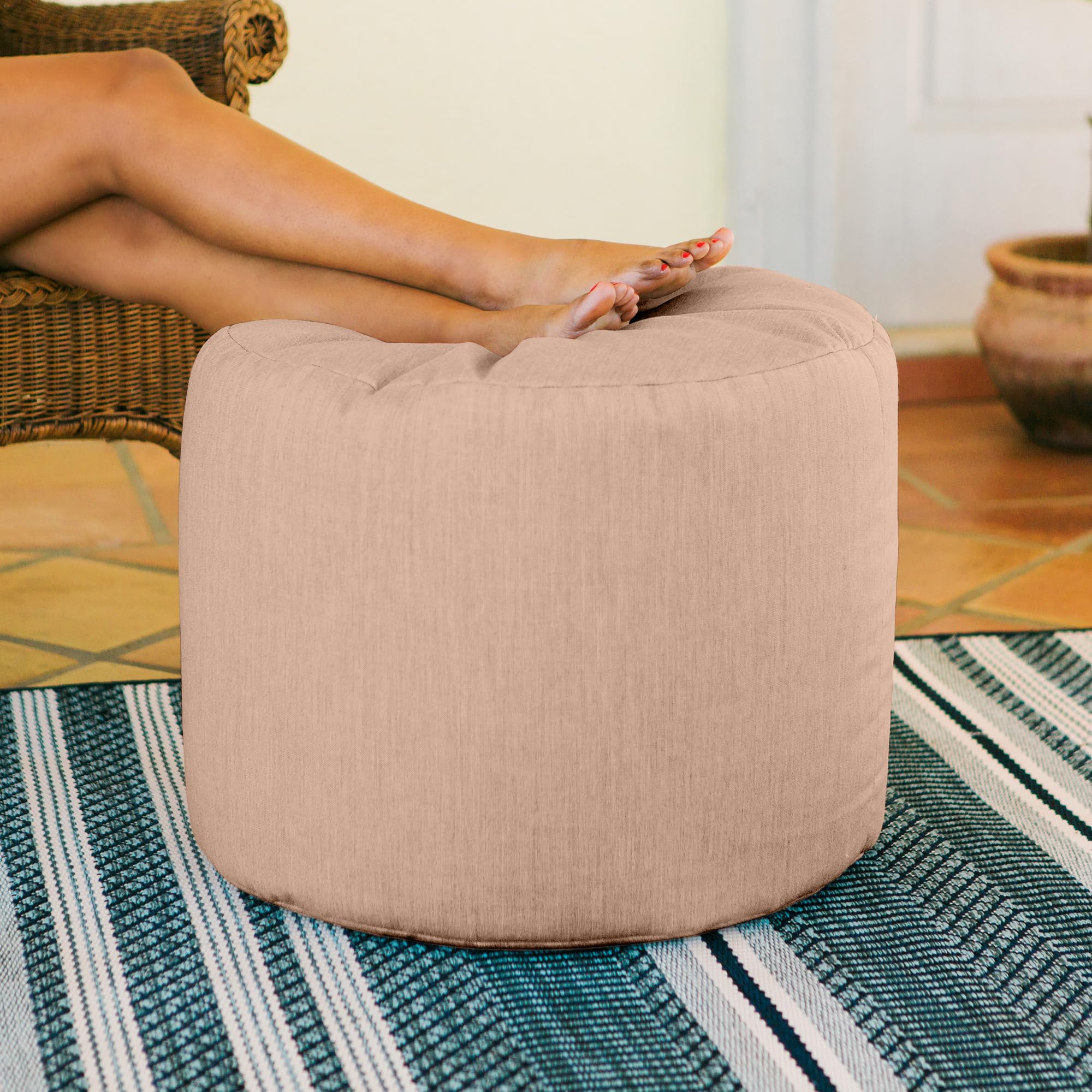 Round Bean Bag Ottoman Petal