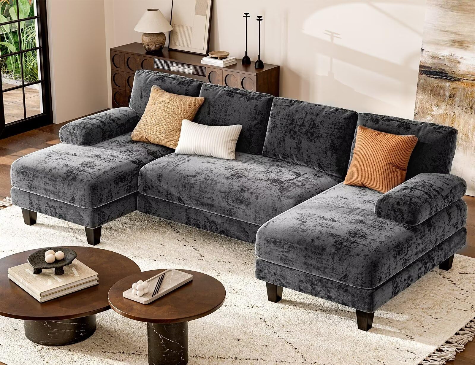 U-Shaped Sectional Sofa with Double Chaise
