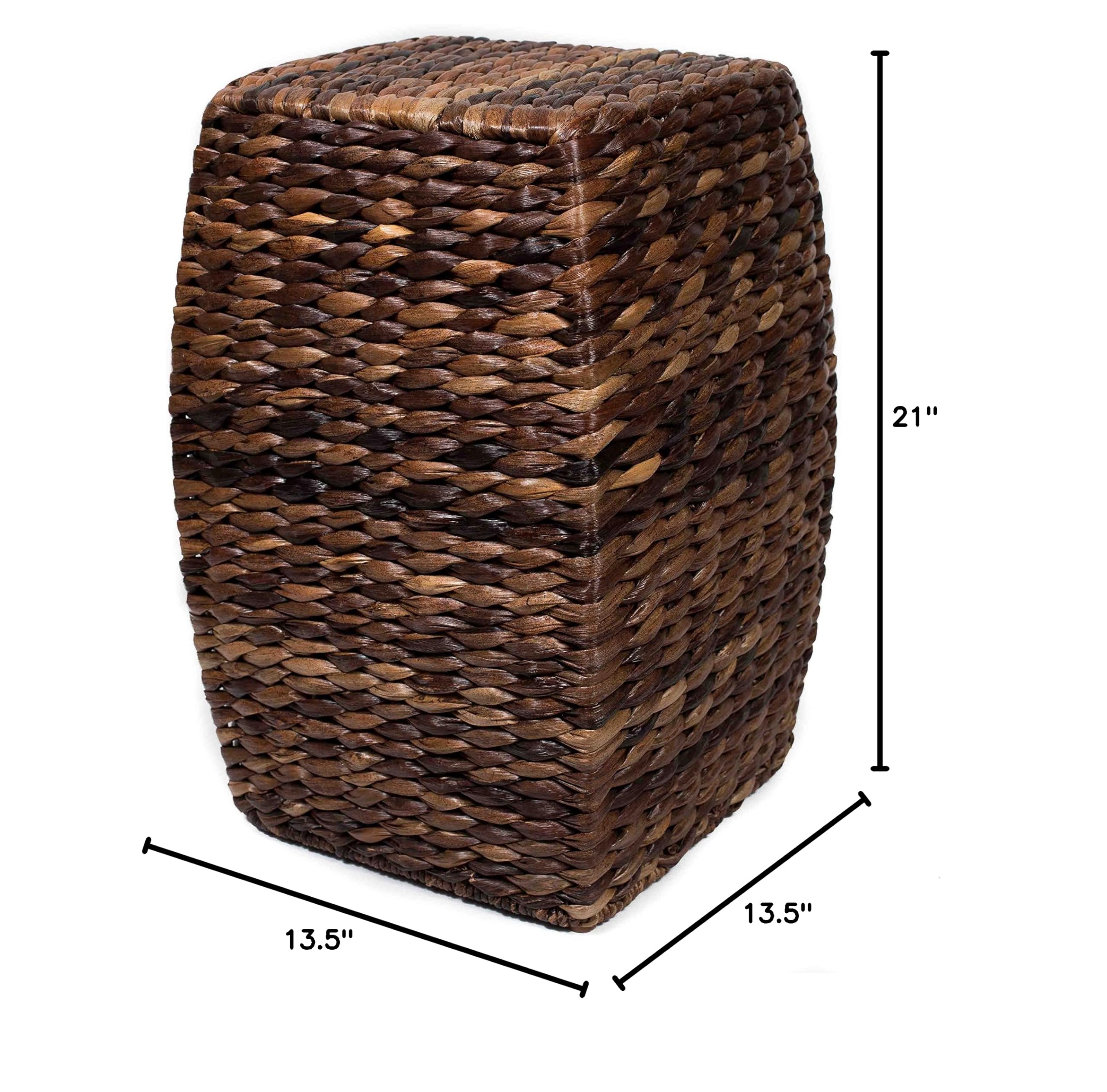Hand-Woven Seagrass Accent Stool - 21 Inch