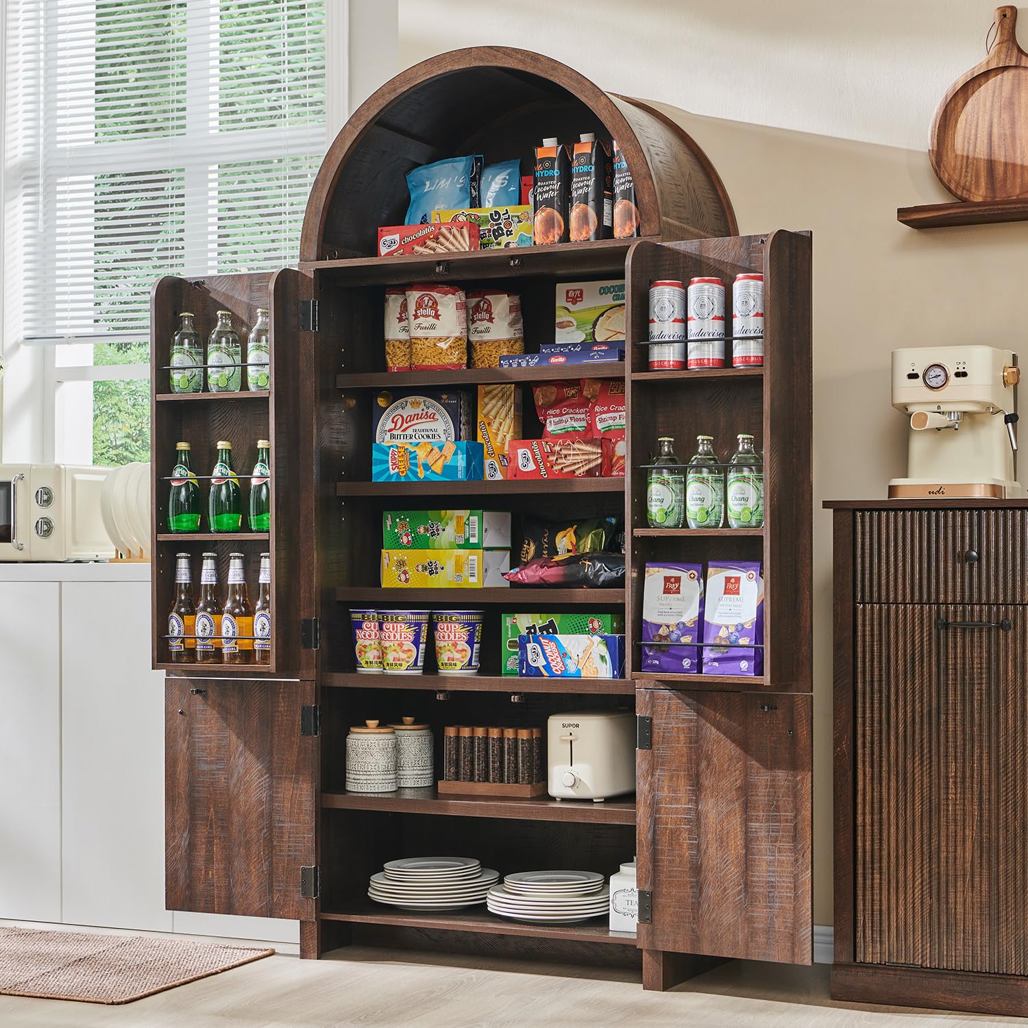 Tall Arched Kitchen Pantry Cabinet