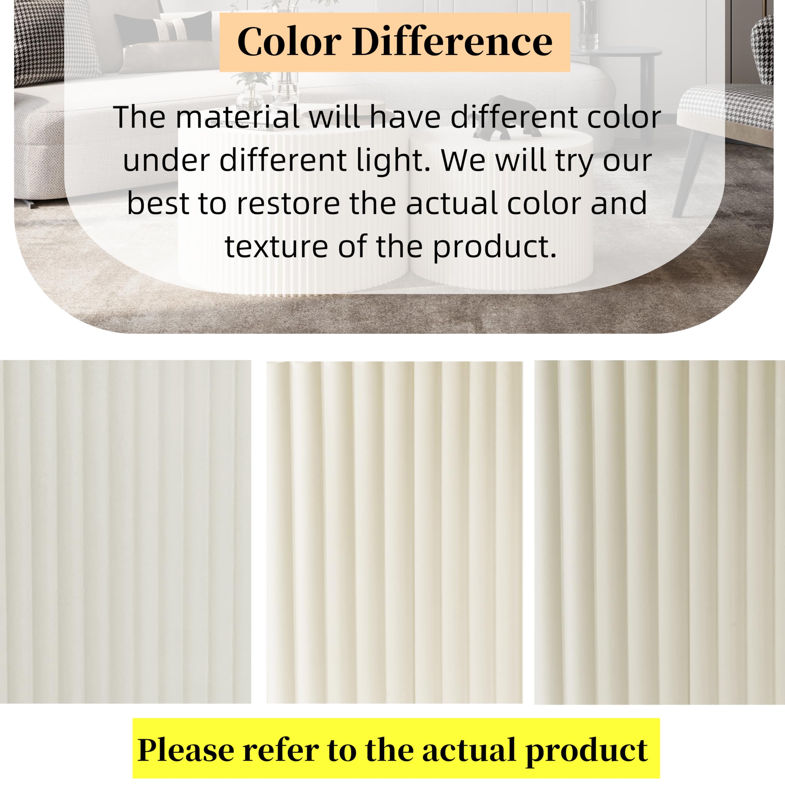 Nesting Coffee Table Set of 2, Modern Drum Side End Wave Stripe Round Coffee Table for Living Room, Bedroom, Beige