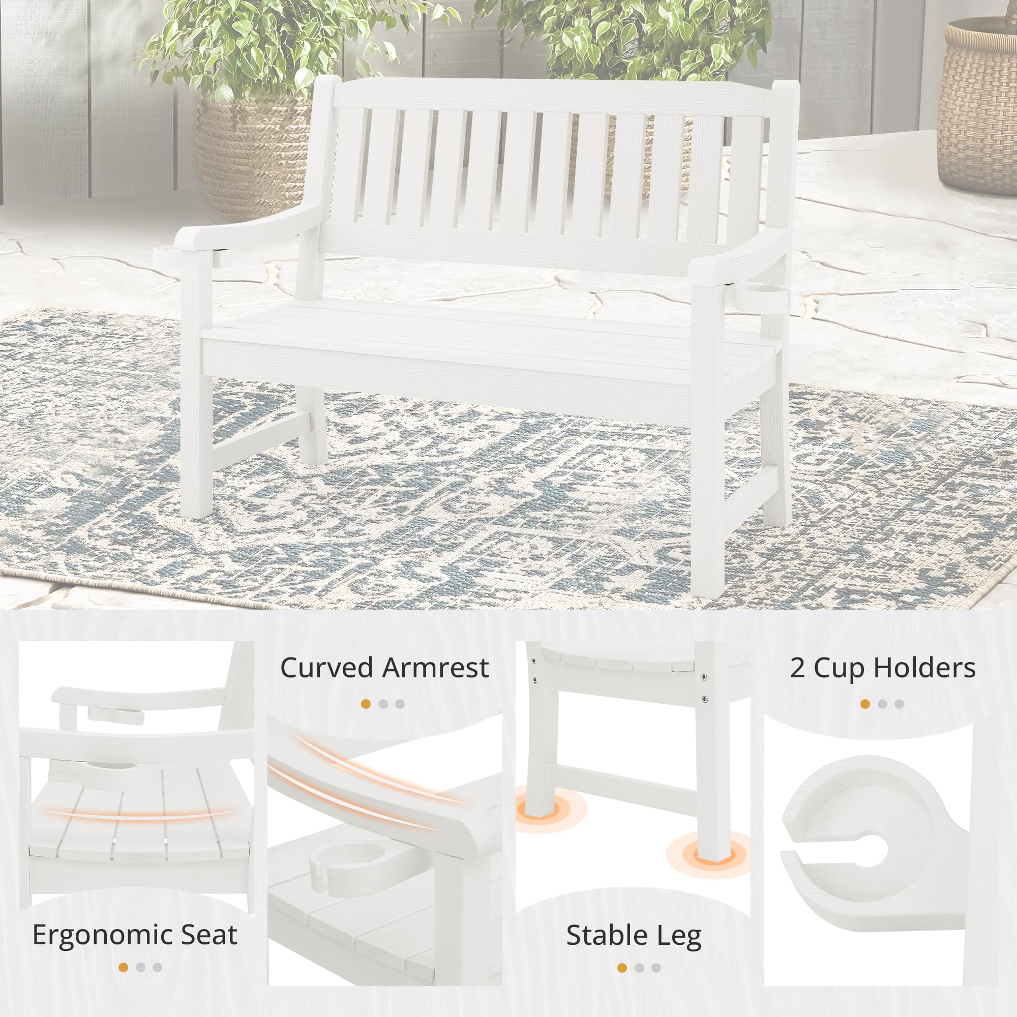 2-Person HDPS Outdoor Garden Bench
