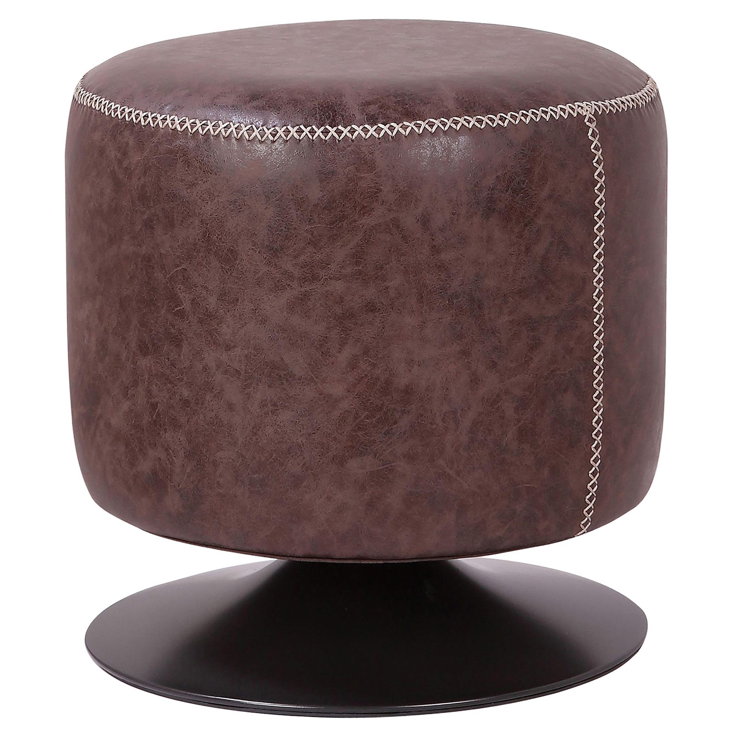 Round Swivel Ottoman with PU Leather