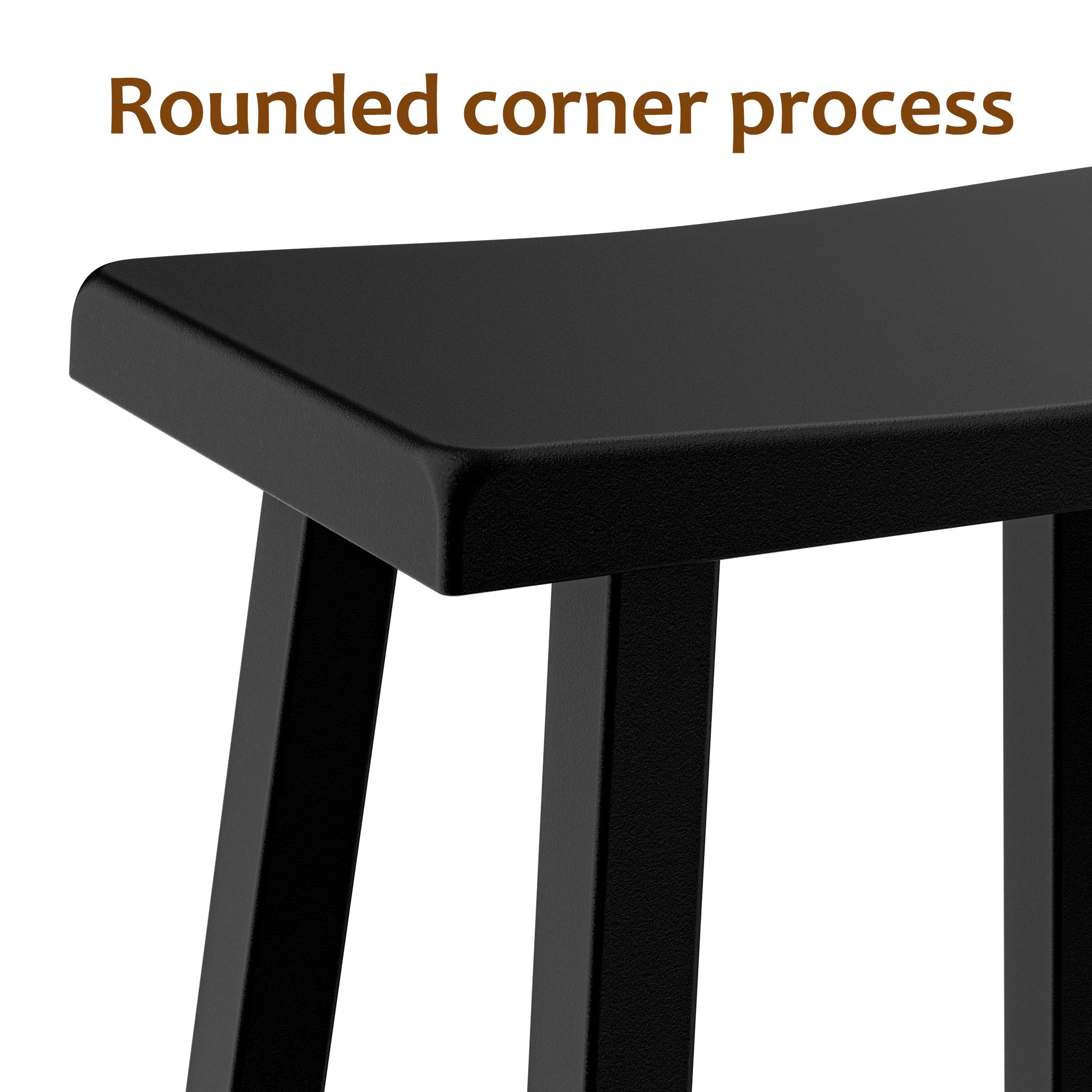 Outdoor Bar Stools Set of 4 - 29 Inch Saddle Seat