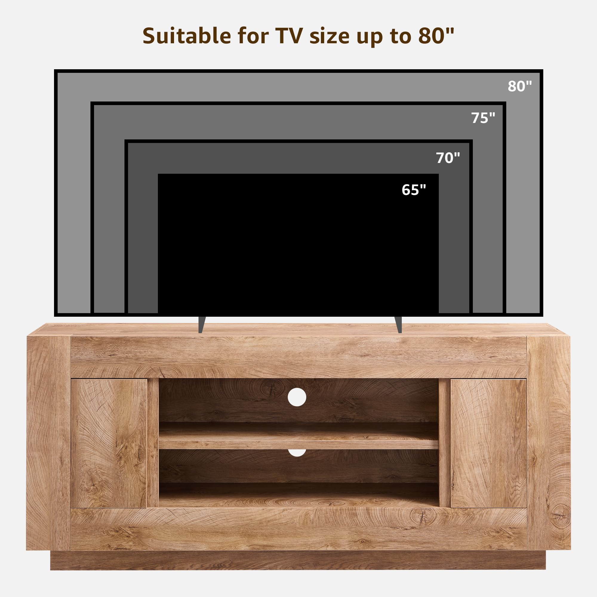 70" TV Stand Entertainment Center Media Console