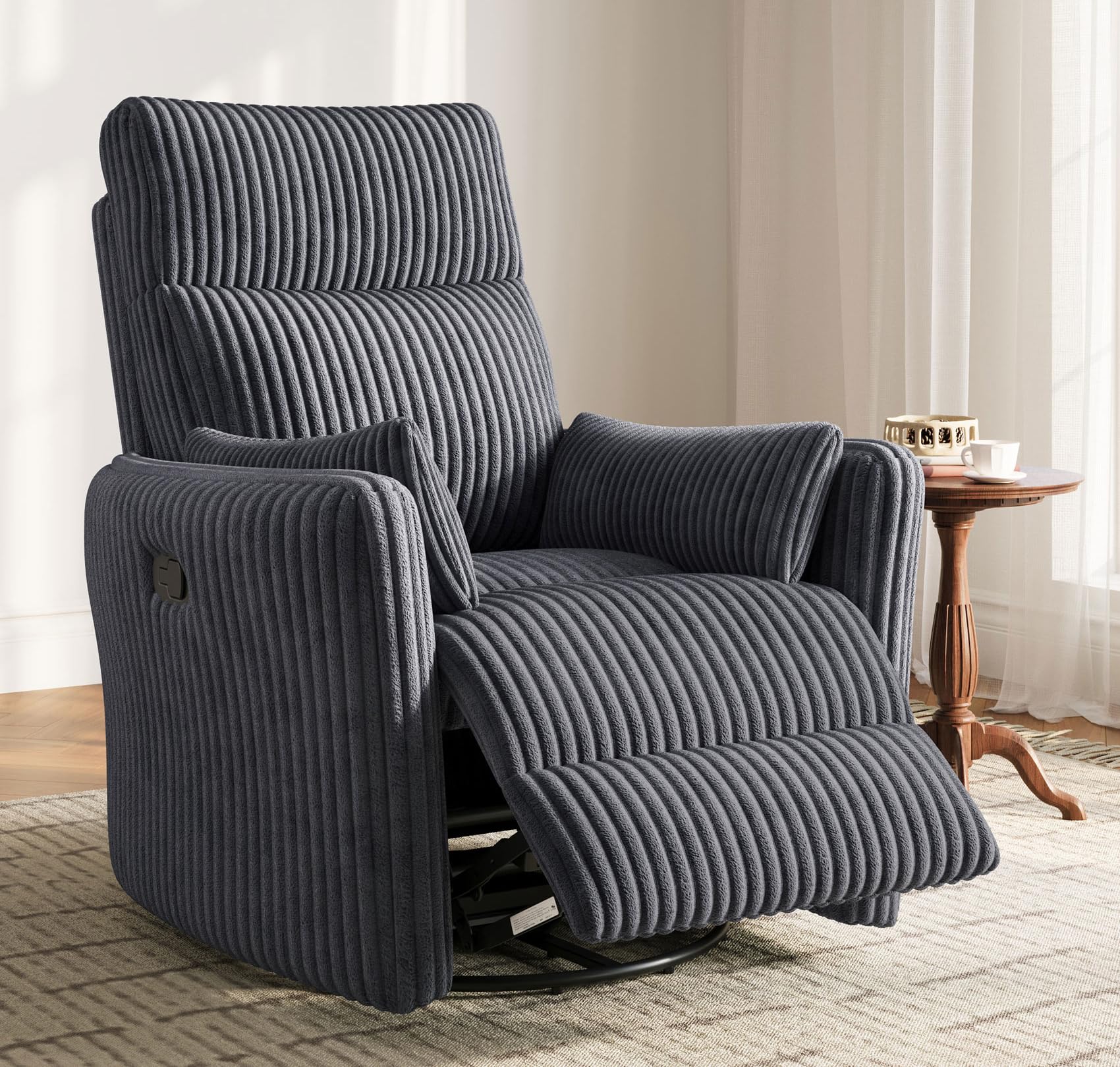 360° Swivel Nursery Recliner with Pillows