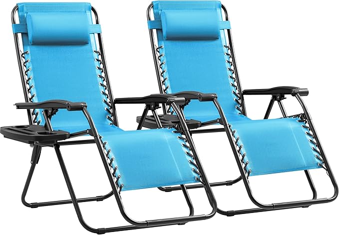 Zero Gravity Reclining Lounge Chair Set