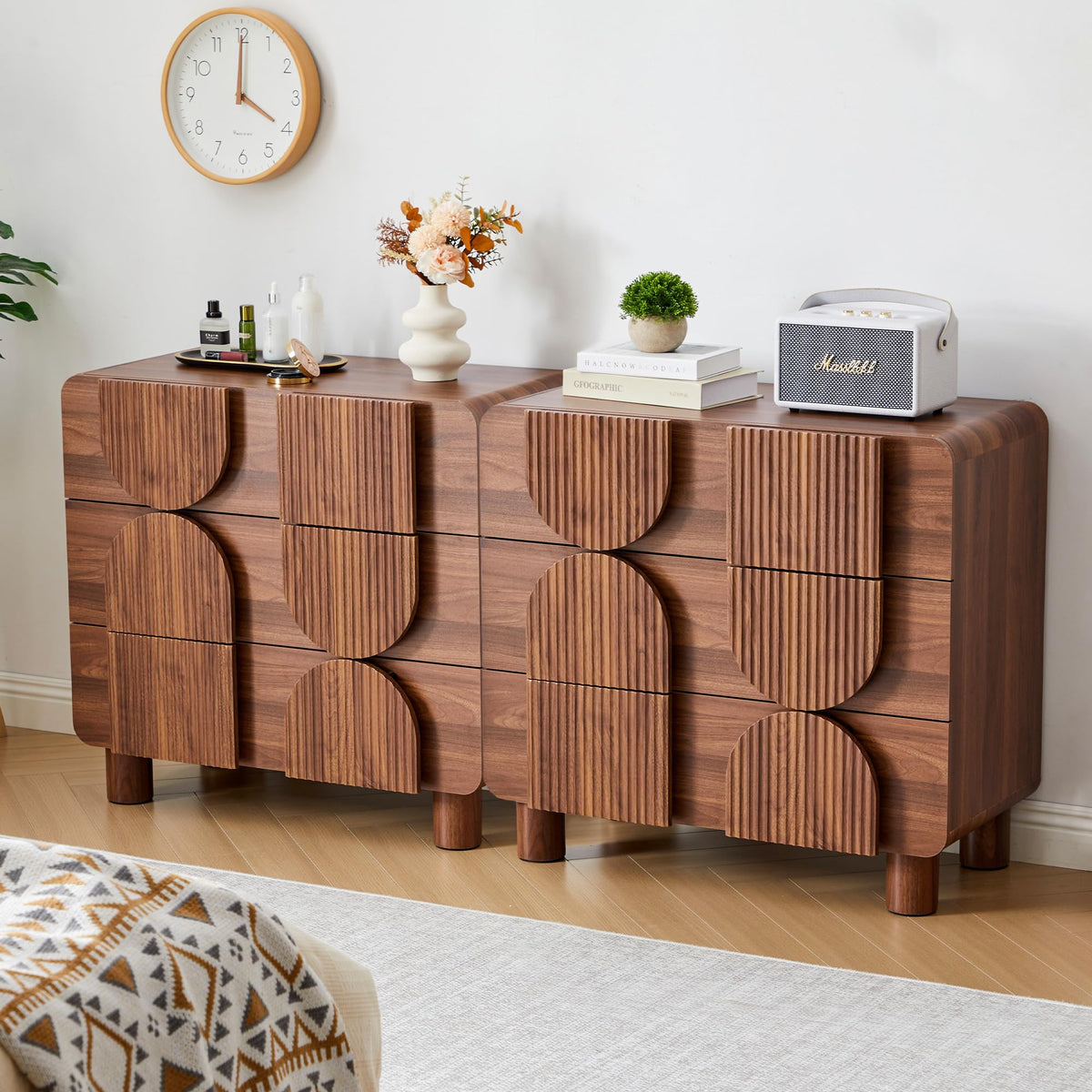 3 Drawer Dresser with Fluted Design
