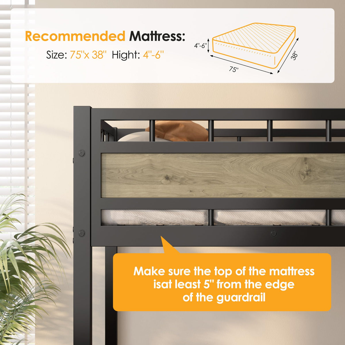 Twin Loft Bed with Built-in Storage Stairs