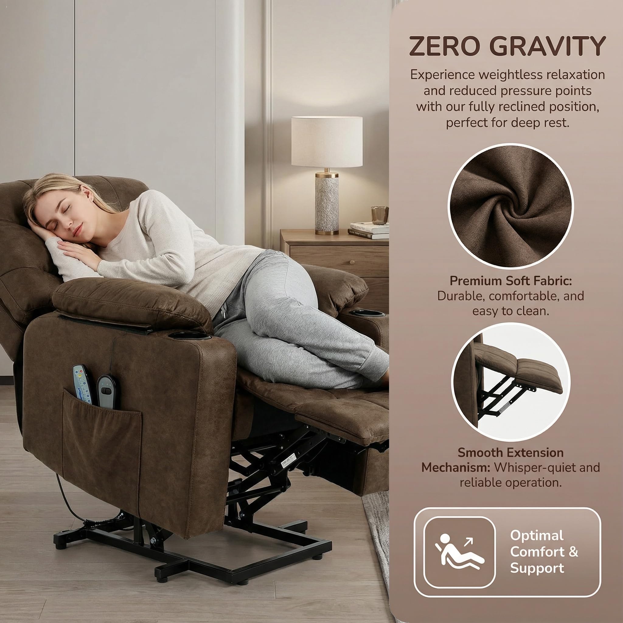 Power Lift Recliner Chair with Massage and Heat