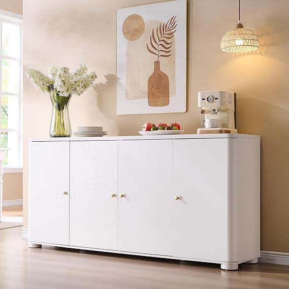 Curved Buffet Cabinet with Storage