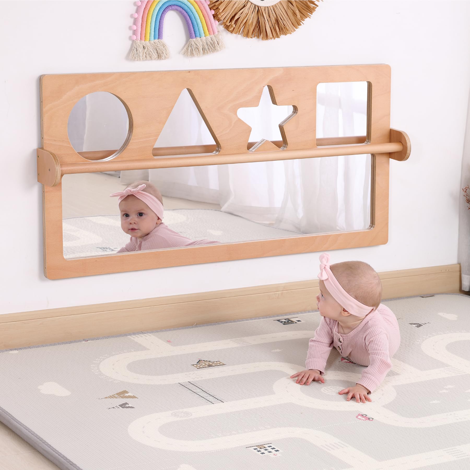 Montessori Mirror with Pull-Up Bar