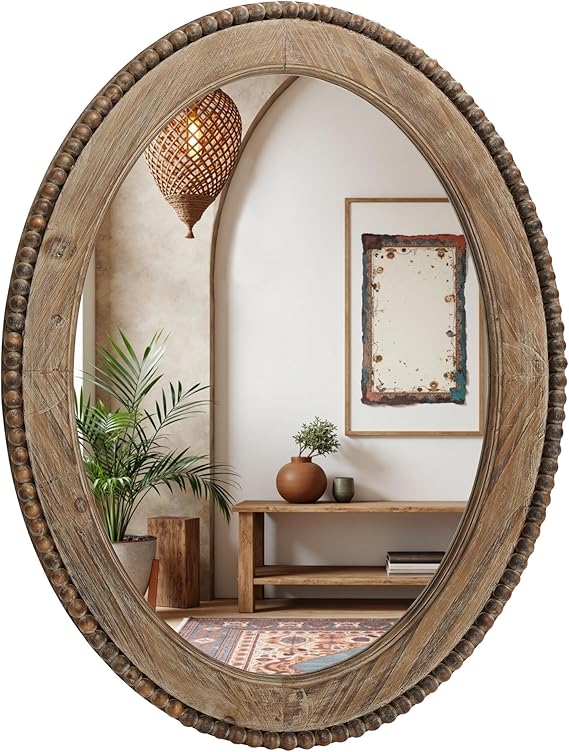 Arch Wall Mirror with Wood Frame